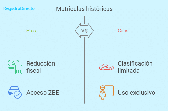 Vehículos históricos: beneficios y limitaciones